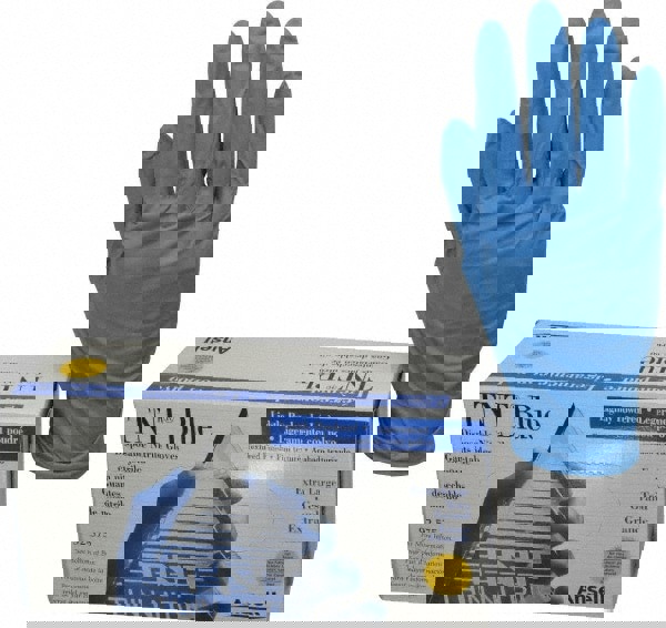 Series TouchNTuff Disposable Gloves: Size X-Large, 4.3 mil, Uncoated-Coated Nitrile, Industrial Grade, Powdered